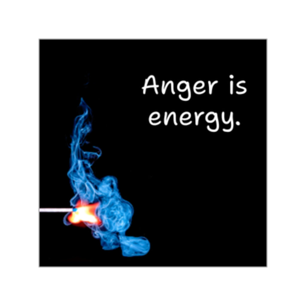 Anger Is Energy Square Vinyl Sticker | Match Flame Blue Smoke