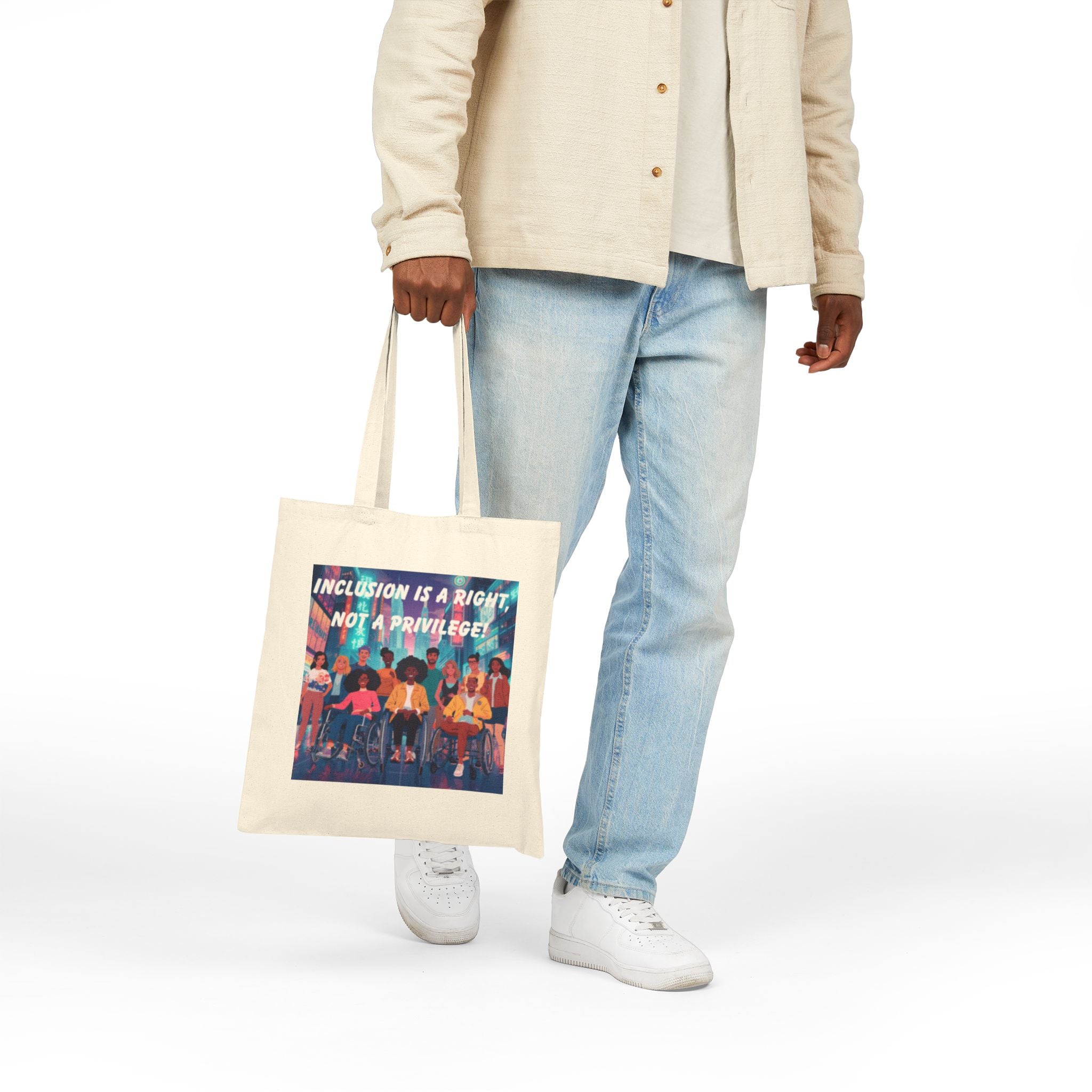 Inclusion Is A Right Not A Privilege Tote Bag | Diversity Illustration