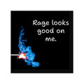 Rage Looks Good On Me Square Sticker | Blue Flame Match Design