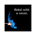 Rebel with a Cause matchstick flame Sticker | Square Vinyl Sticker