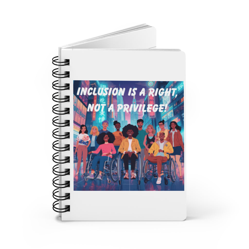 Inclusion Is a Right Not a Privilege Spiral Bound Journal | Diversity Advocacy