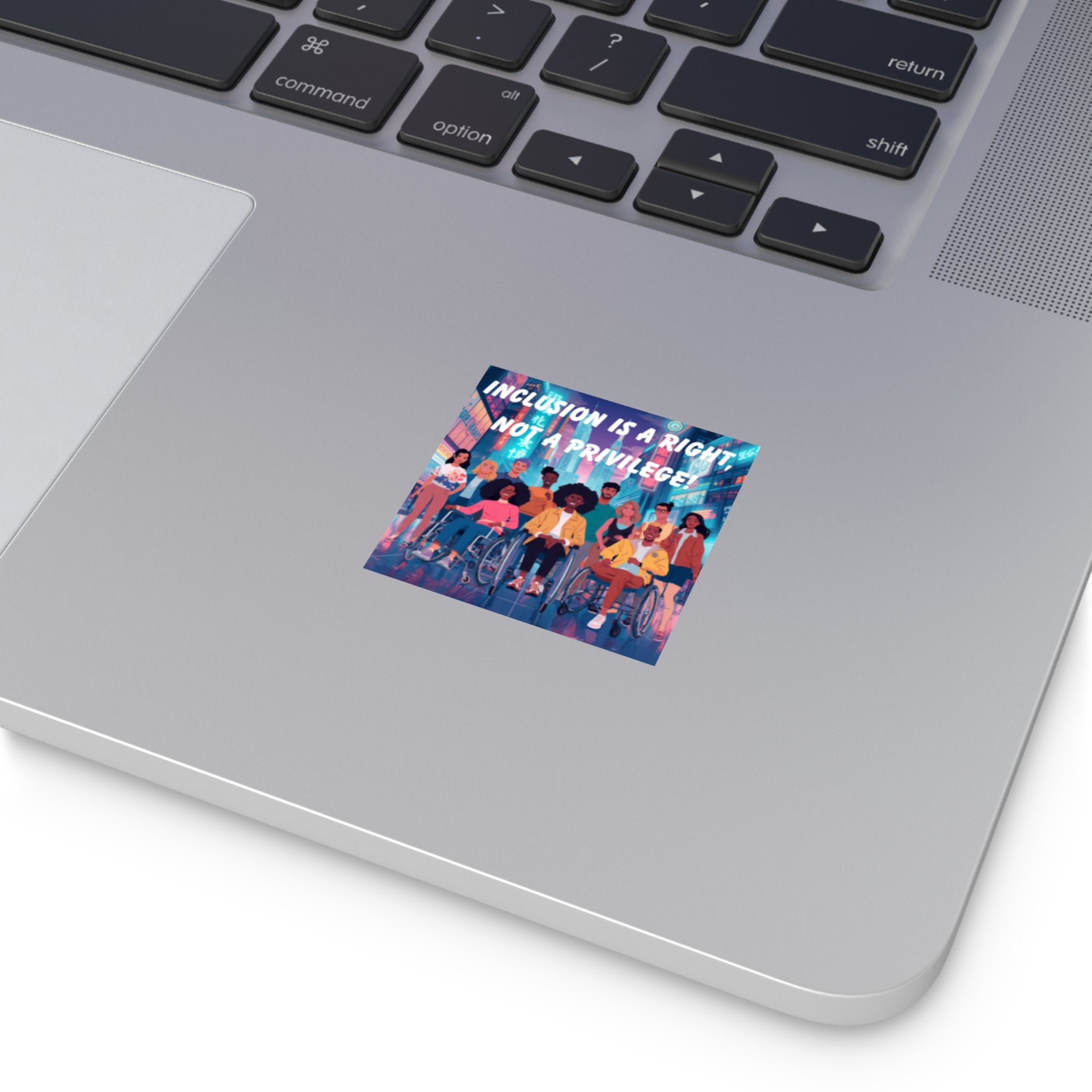 Inclusion Is A Right Not A Privilege Square Vinyl Sticker | Accessibility