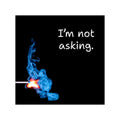 I'm Not Asking matchstick flame sticker | square vinyl sticker, sassy phrase