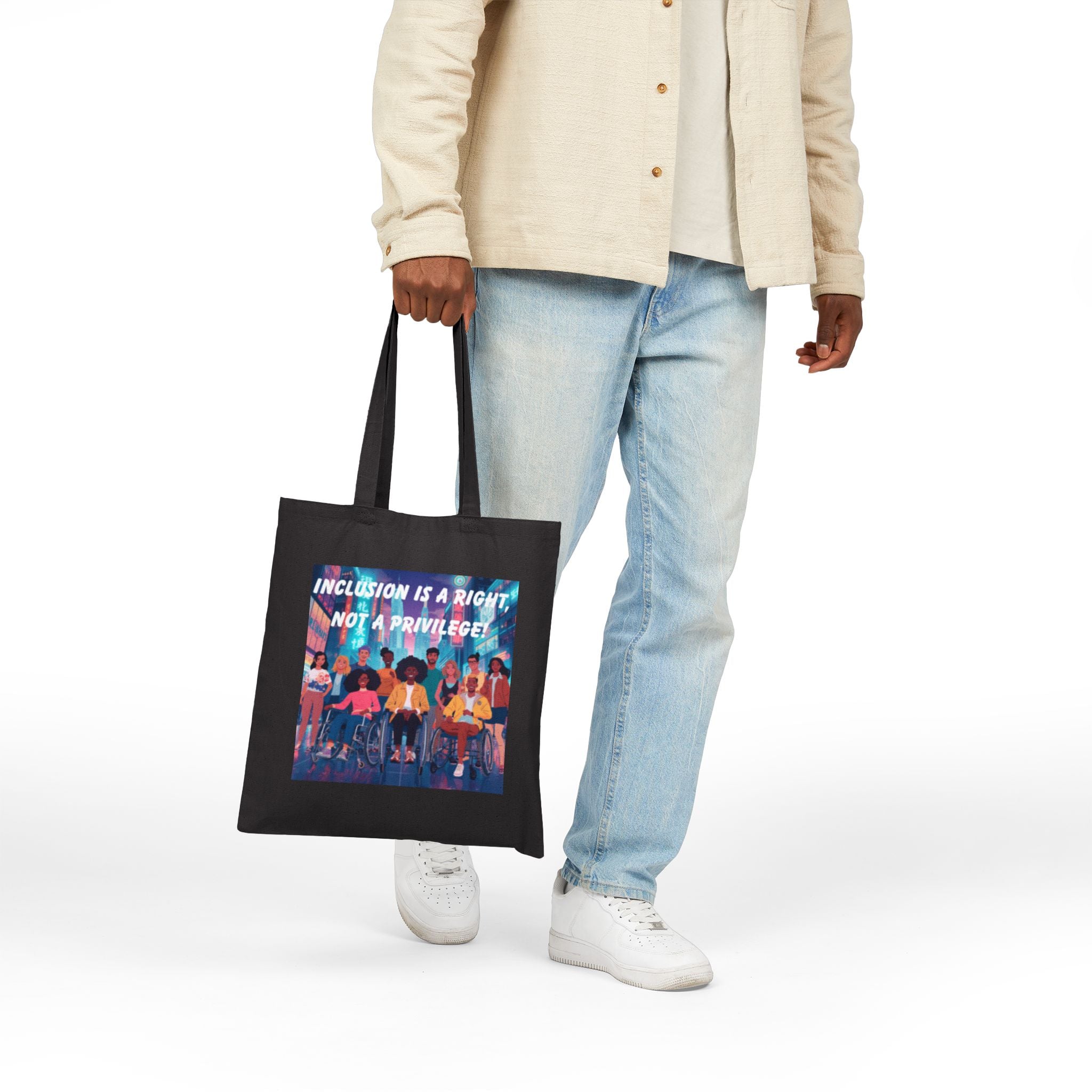 Inclusion Is A Right Not A Privilege Tote Bag | Diversity Illustration