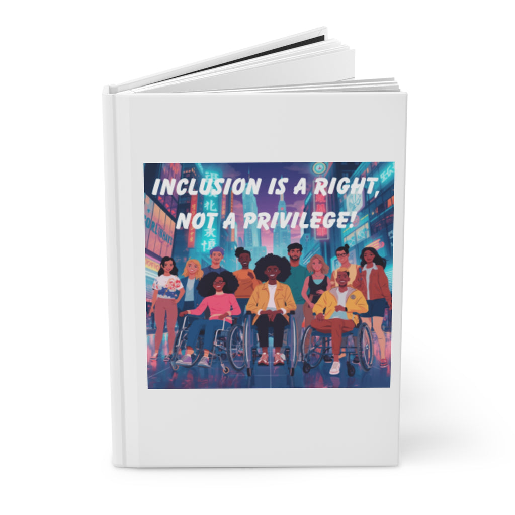 Inclusion Is A Right Not A Privilege Hardcover Journal | Diversity, Disability Pride