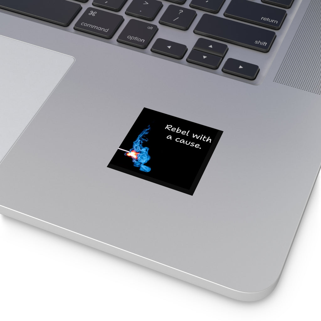 Rebel with a Cause matchstick flame Sticker | Square Vinyl Sticker