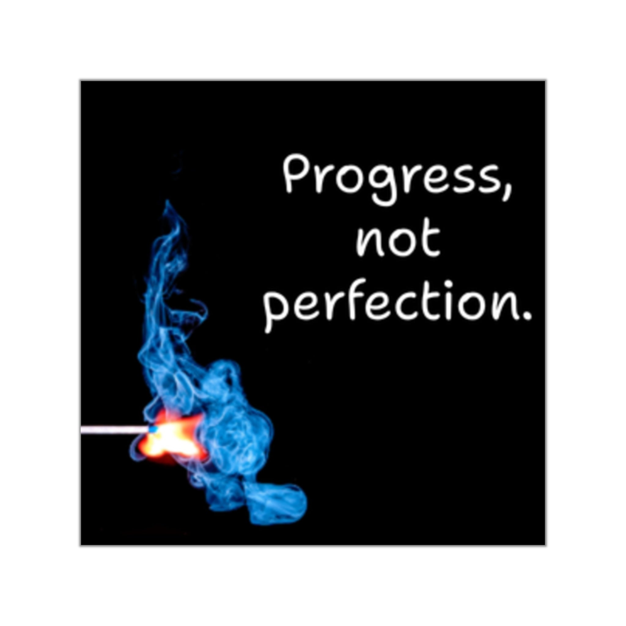 Progress Not Perfection Square Sticker | Vinyl Laptop Decal