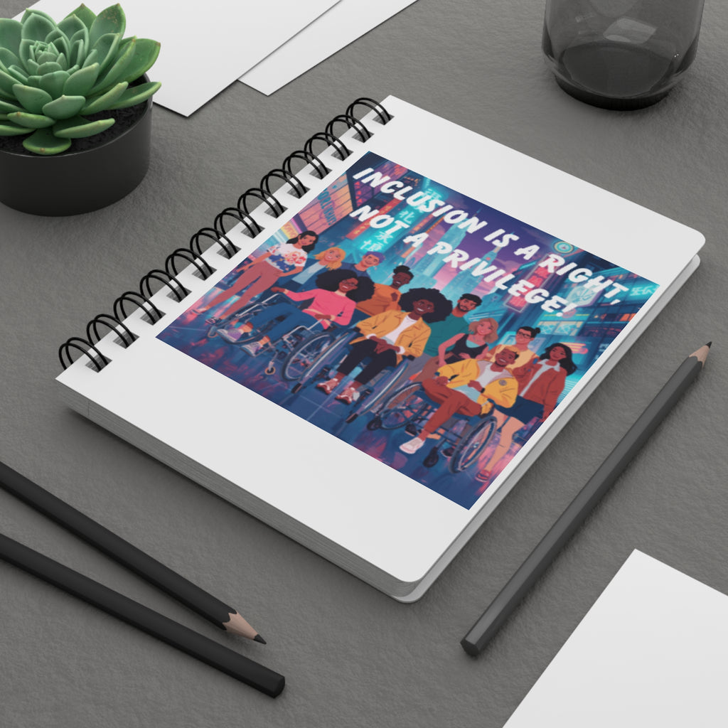 Inclusion Is a Right Not a Privilege Spiral Bound Journal | Diversity Advocacy