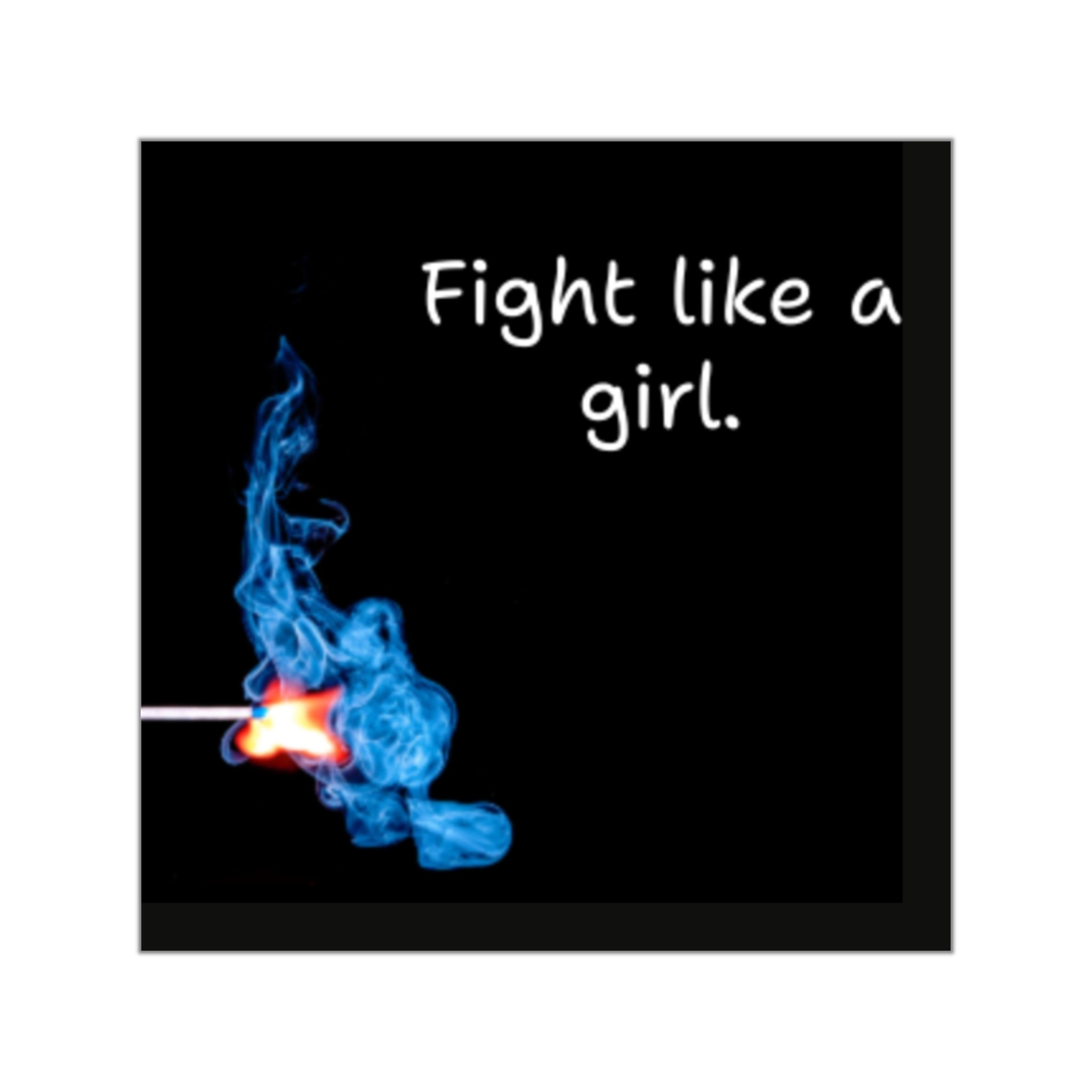 Fight Like a Girl matchstick flame sticker | Square Vinyl Sticker